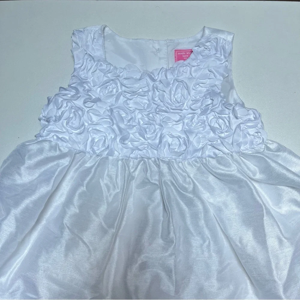 White Satin Diaper Cover Matching Dress Set for Christenings Church - Picture 2 of 7